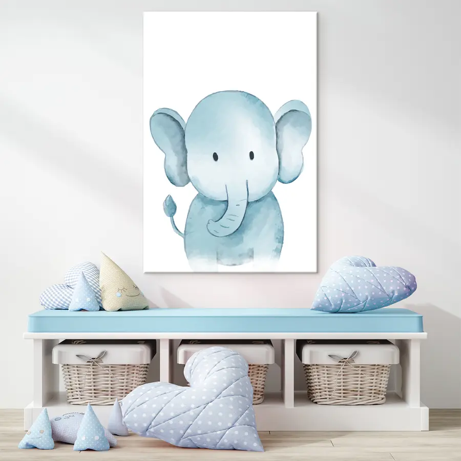 Fotobehang Schattige blauwe olifantillustratie s37922