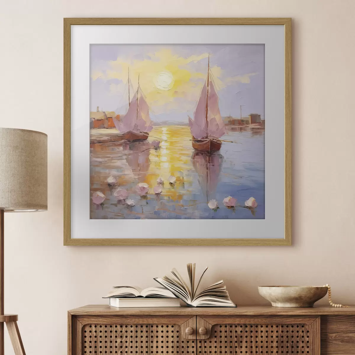 Affiche Naviguer vers un coucher de soleil éclatant f37881