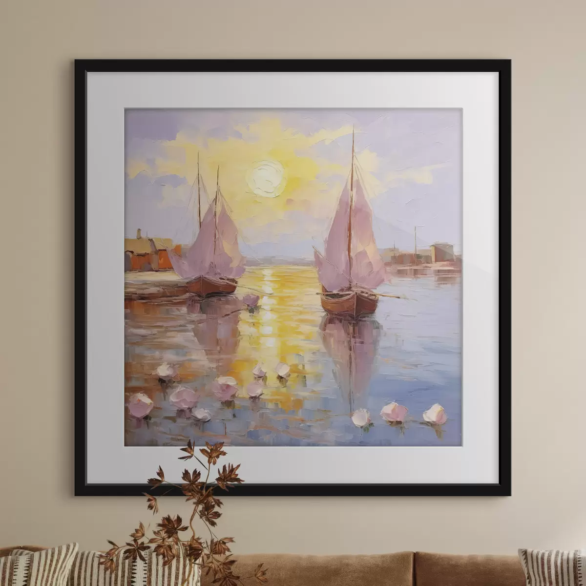 Affiche Naviguer vers un coucher de soleil éclatant f37881
