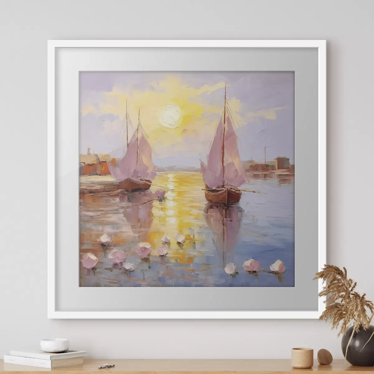 Affiche Naviguer vers un coucher de soleil éclatant f37881