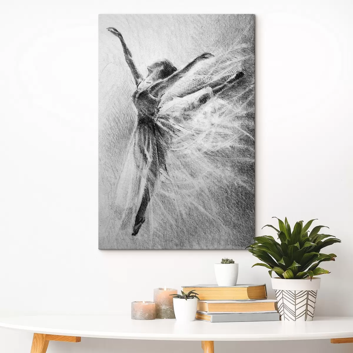  Schilderijen Elegante beweging vastgelegd in houtskoolkunst s37895