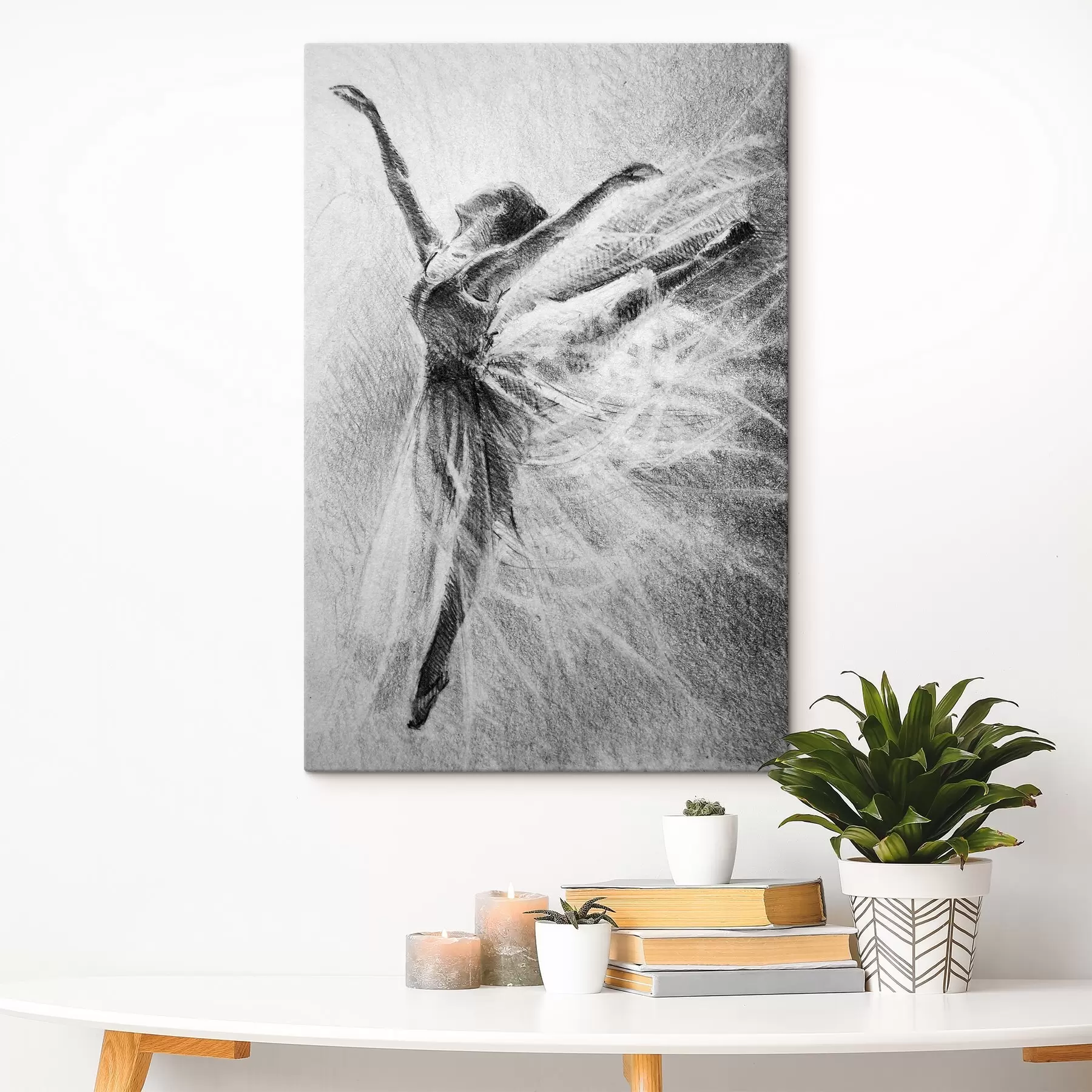 Fotobehang Elegante beweging vastgelegd in houtskoolkunst s37895