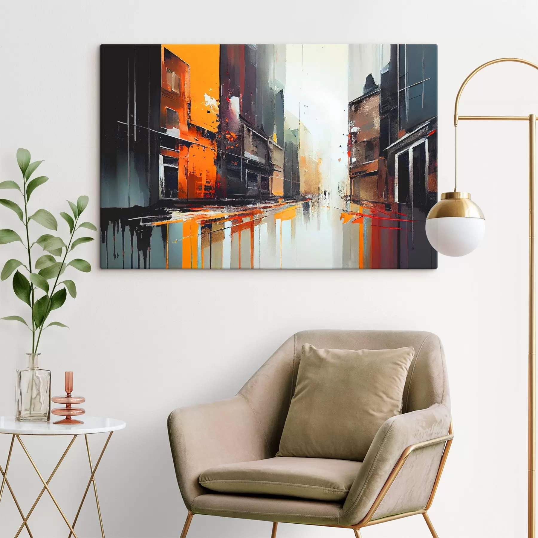 Fotobehang Stedelijke reflecties in levendige kleuren s37899