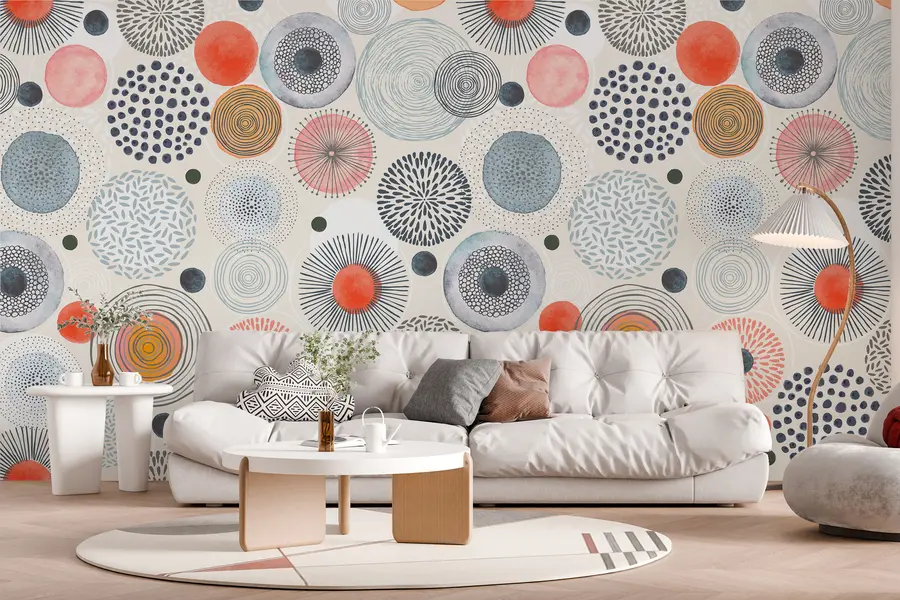 Fotobehang Abstracte cirkels w00043