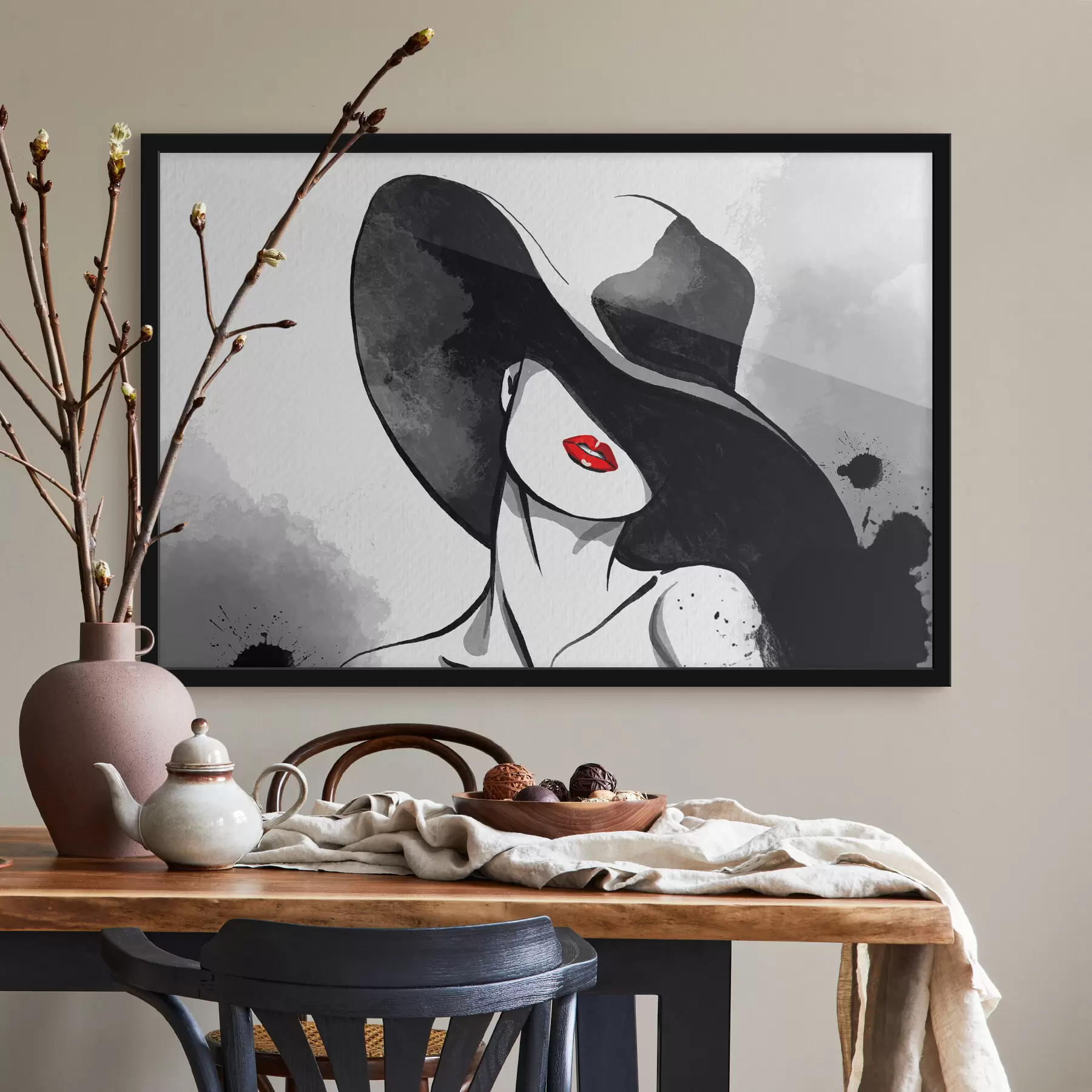  Peintures Une élégance mystérieuse dans des teintes monochromes f37745