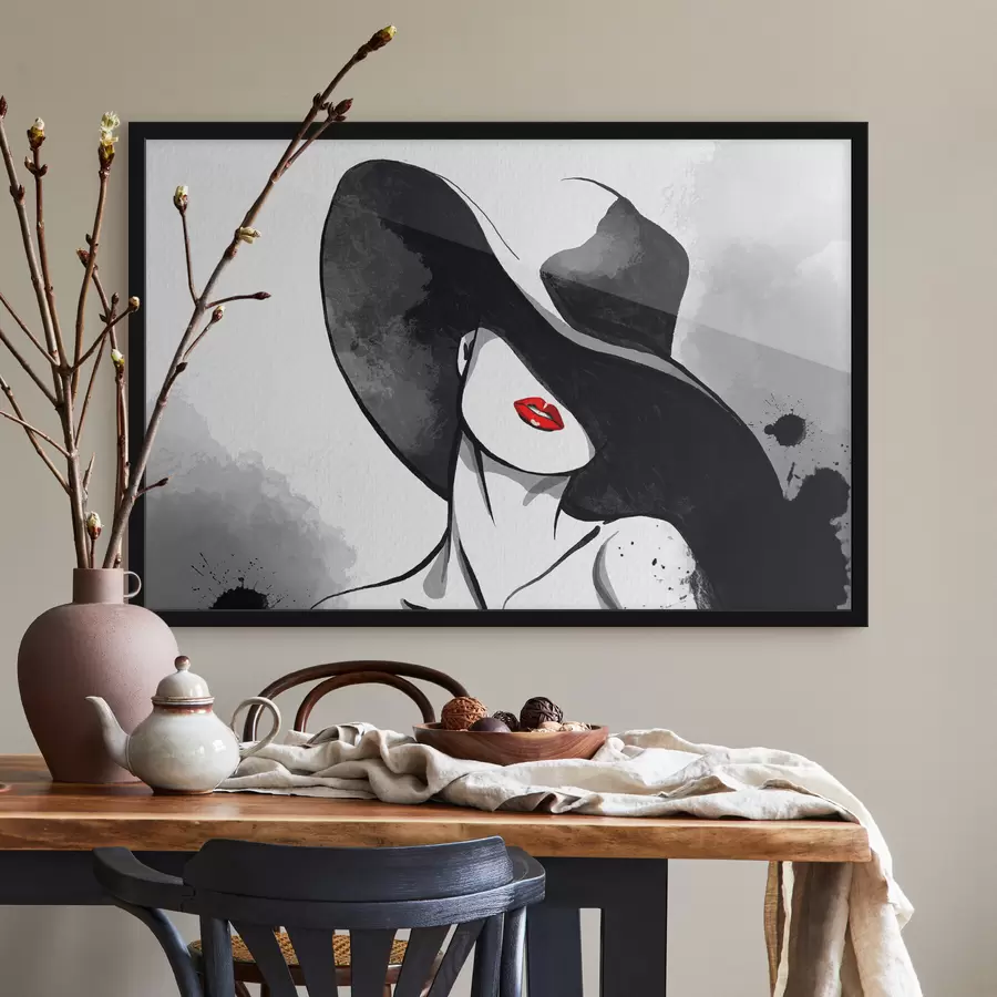 Fotobehang Mysterieuze elegantie in monochrome tinten f37745