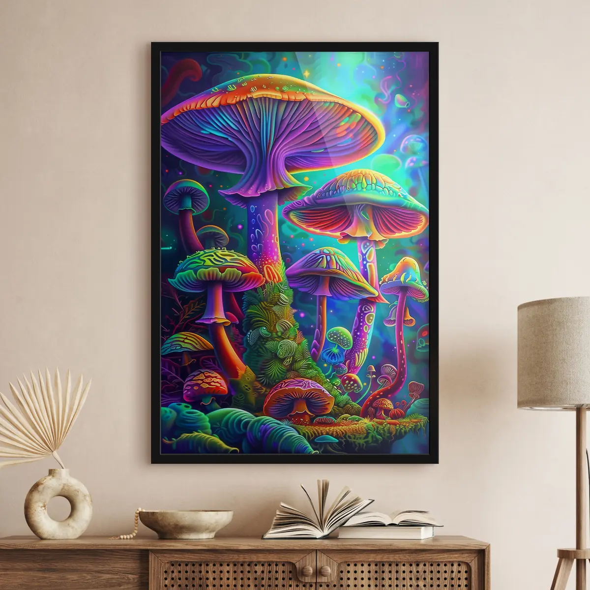 Poster Abstracte paddestoelen f38056