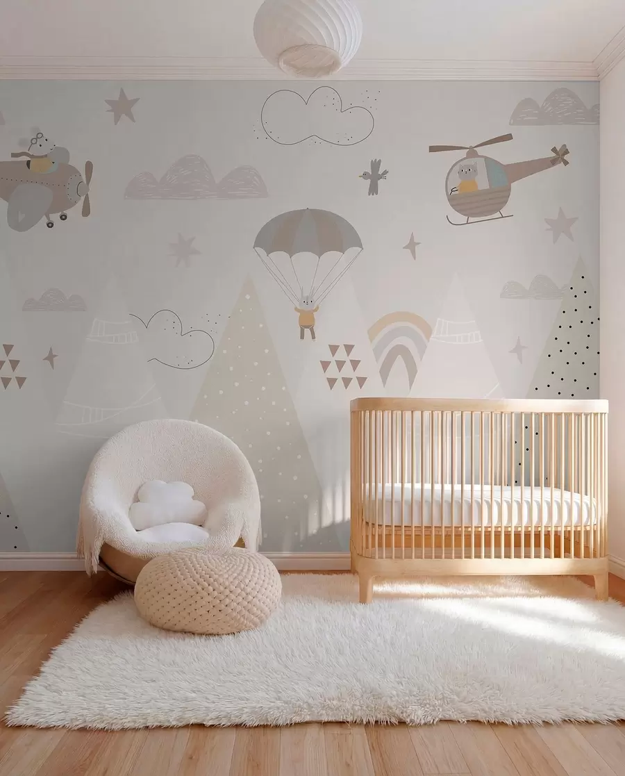 Fotobehang Kleine vluchten over heuvels w00414