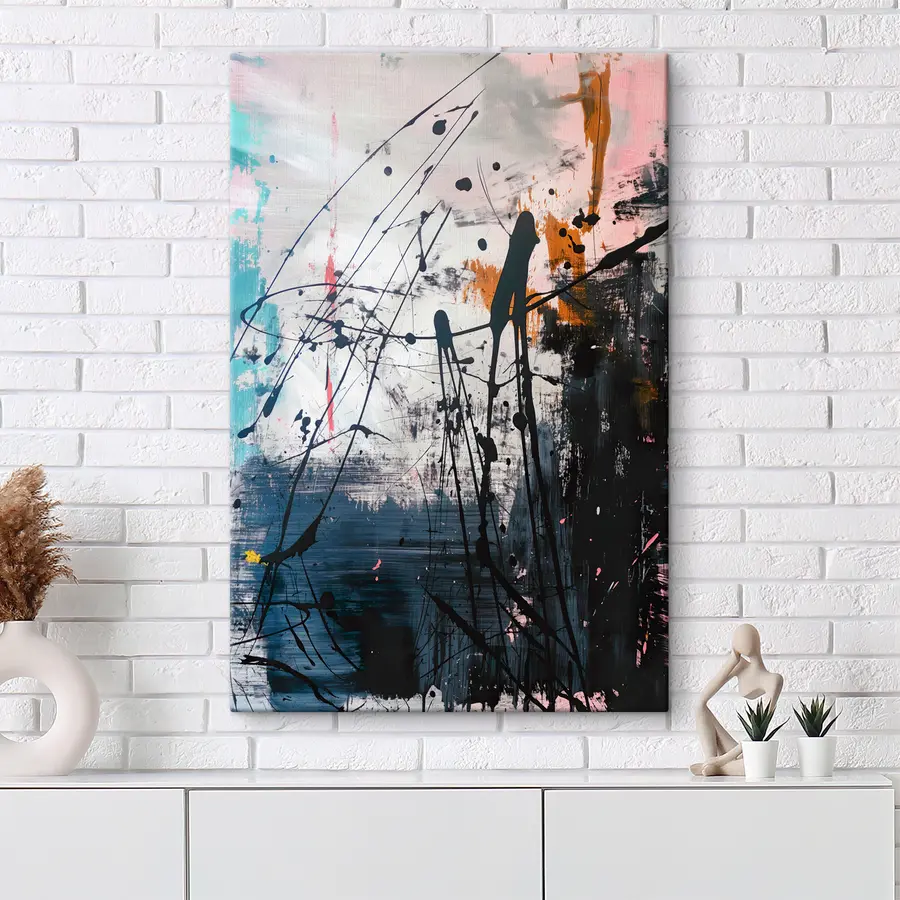  Schilderijen Abstracte verfspatten in grungestijl s38165