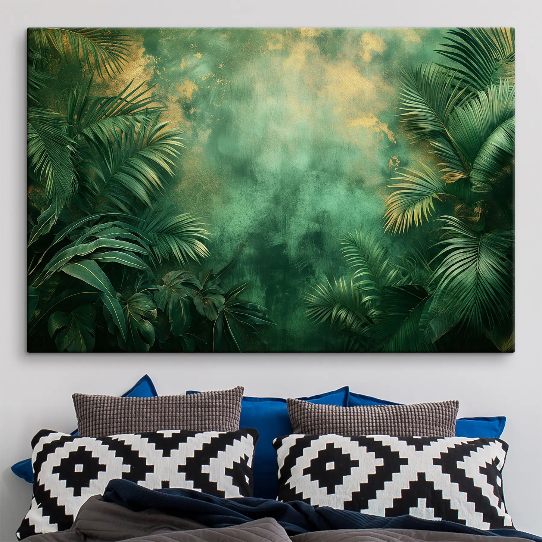  Schilderijen Tropische struiken in grungestijl s38086