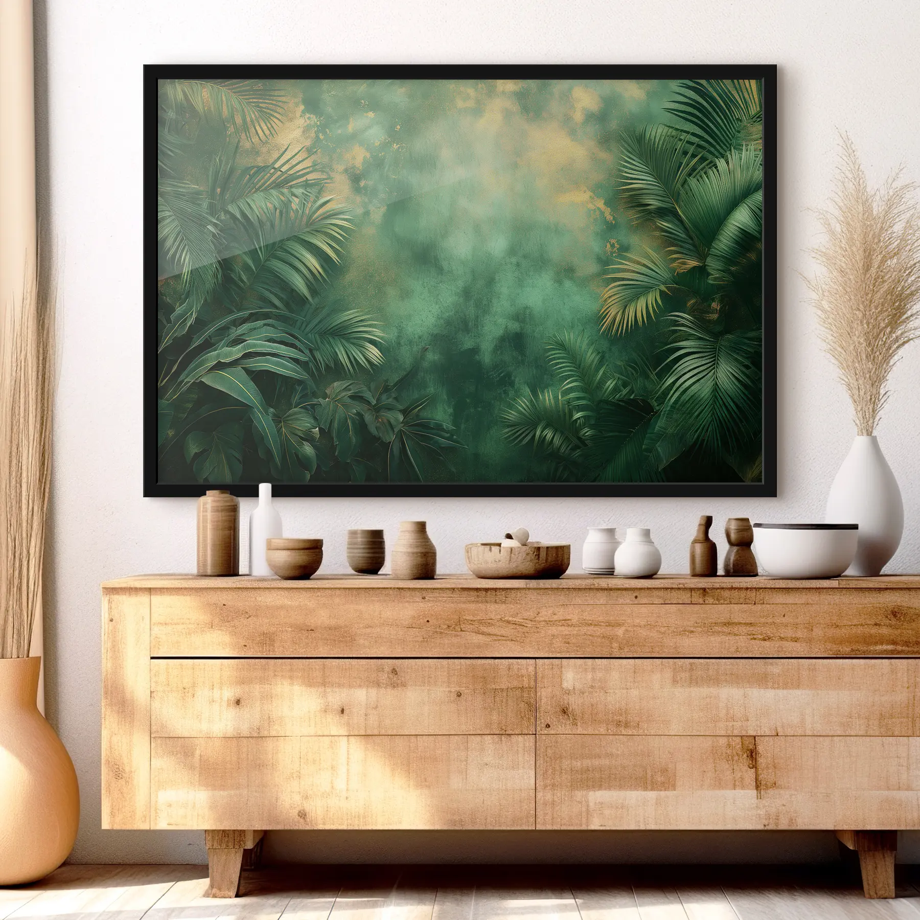 Papier peint photo Buissons tropicaux dans un style grunge f38086