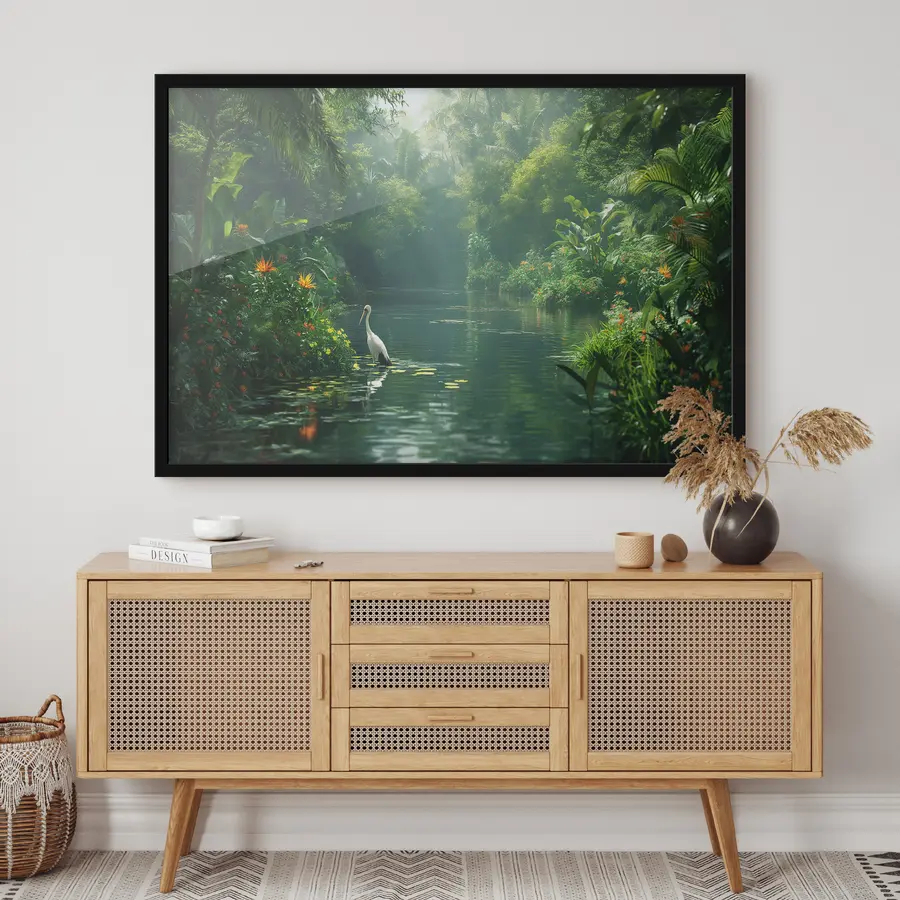 Fotobehang Meer in het tropische bos f38091