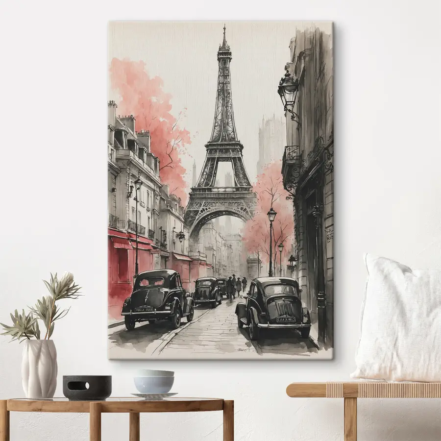  Schilderijen Parijs van de vorige eeuw in zwart-witte kleuren s38178