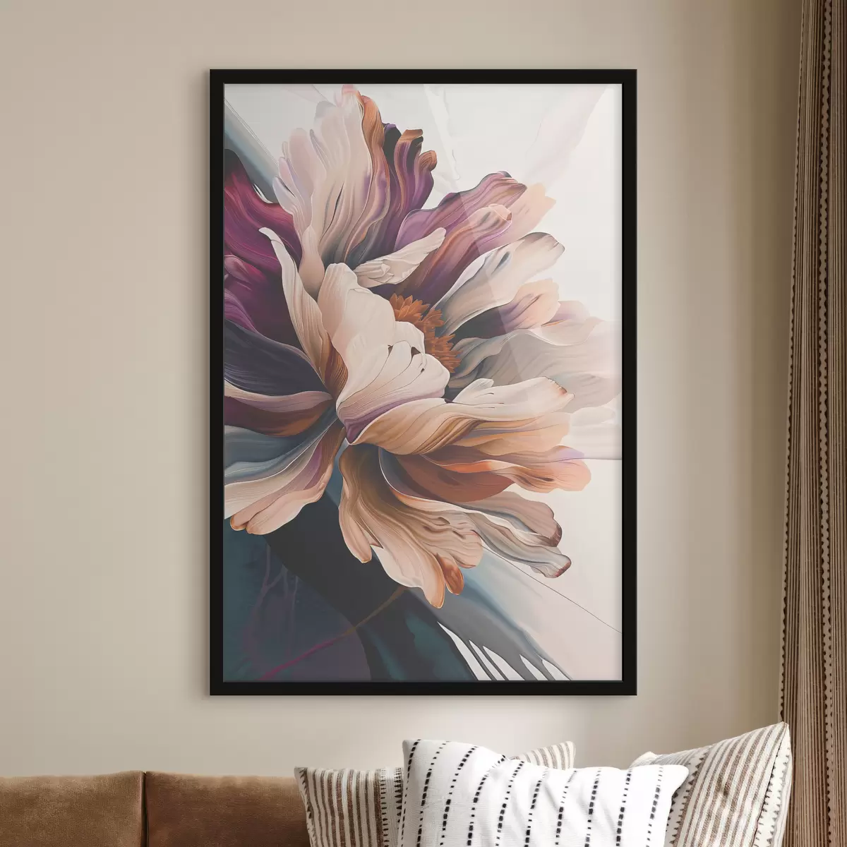 Poster Elegante bloemblaadjes in zachte tinten f38143