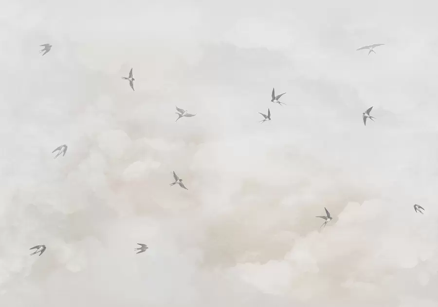 Fotobehang Hemel met zwaluwen w00526v2