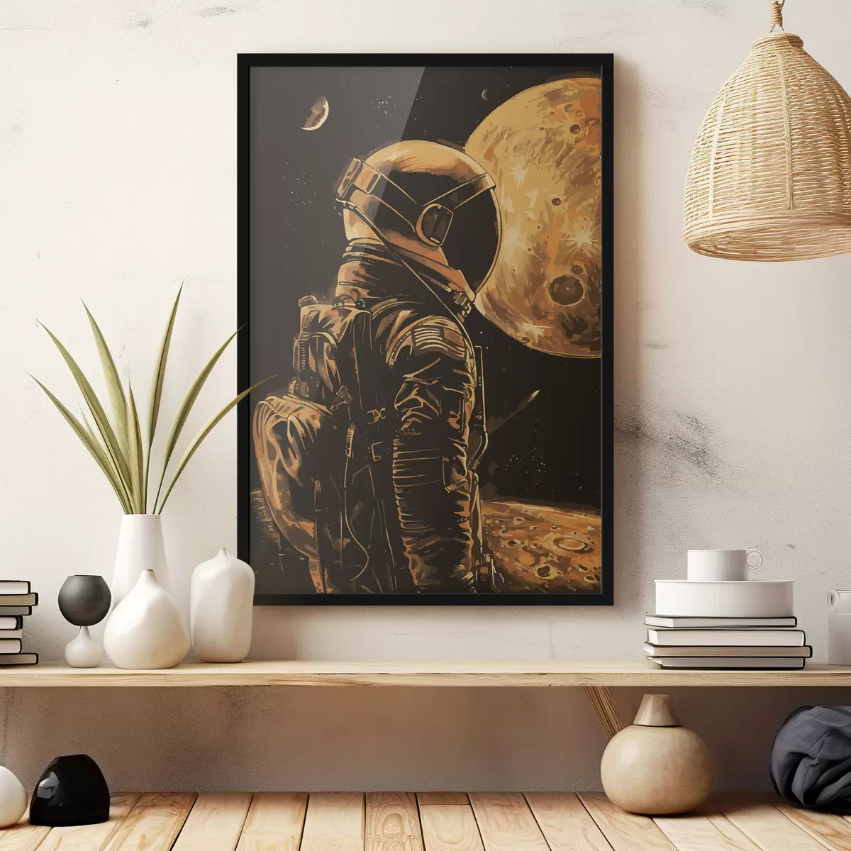Poster Astronaut kijkt naar de planeet f38314