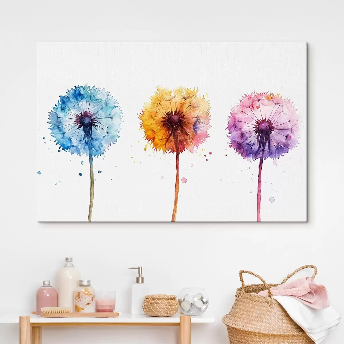  Schilderijen Drie aquarelpaardebloemen s38250