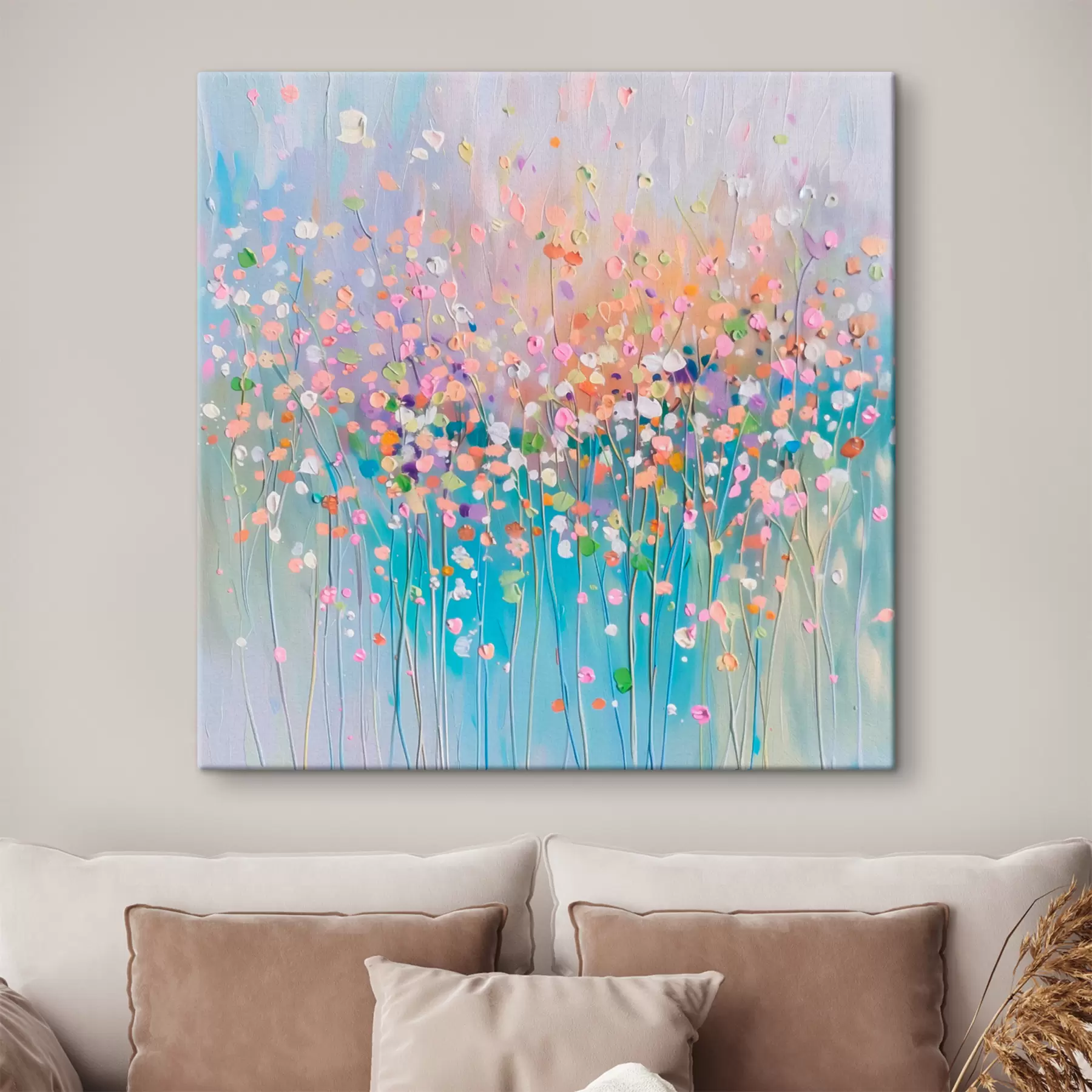 Papier peint photo Texture imprimée de fleurs sèches colorées s38426