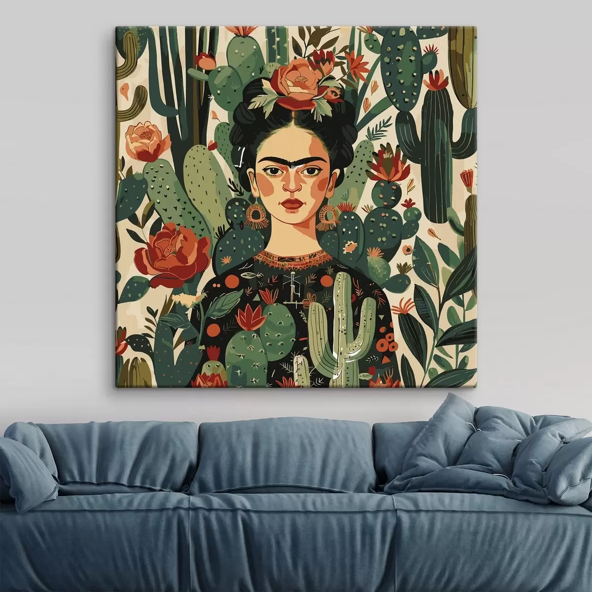  Schilderijen Groene stijl Frida in cactussen s38415