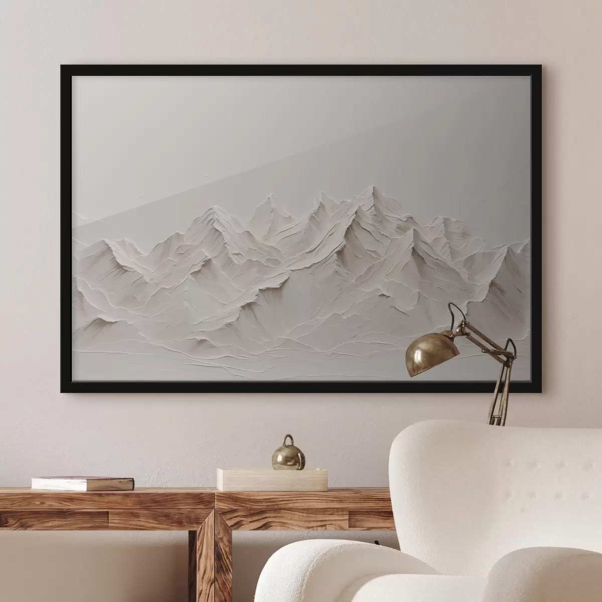 Affiche Montagnes blanches à l'acrylique f38306