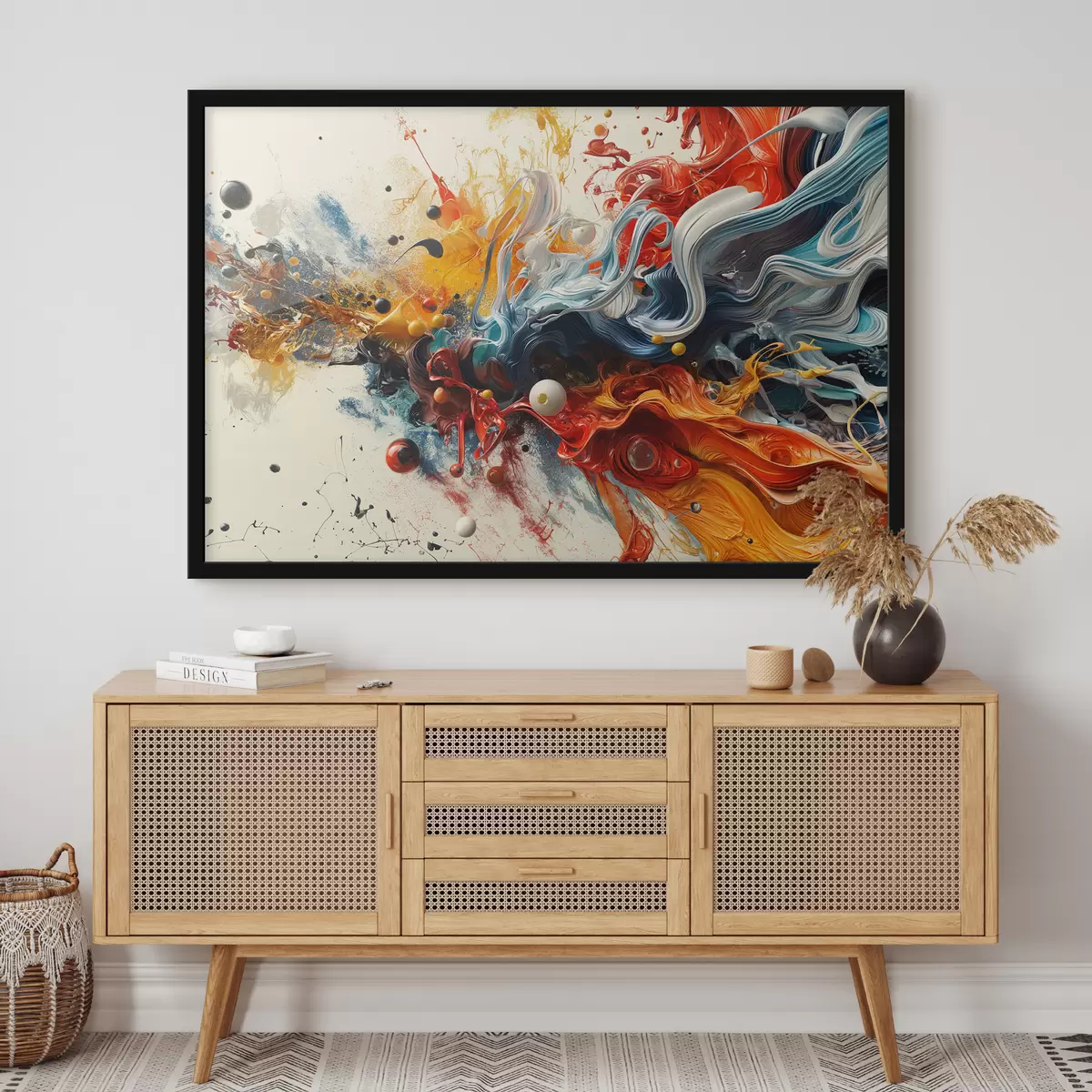 Poster Spatten van verf abstracte achtergrond f38457