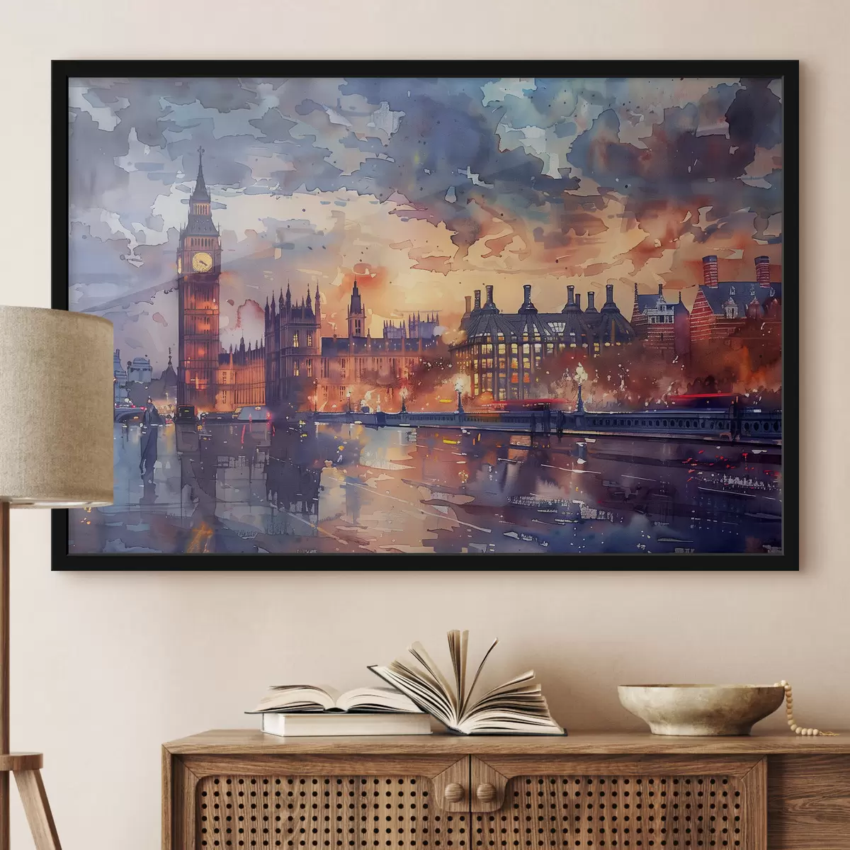 Affiche Peinture à l'aquarelle Big Ben Londres f38473