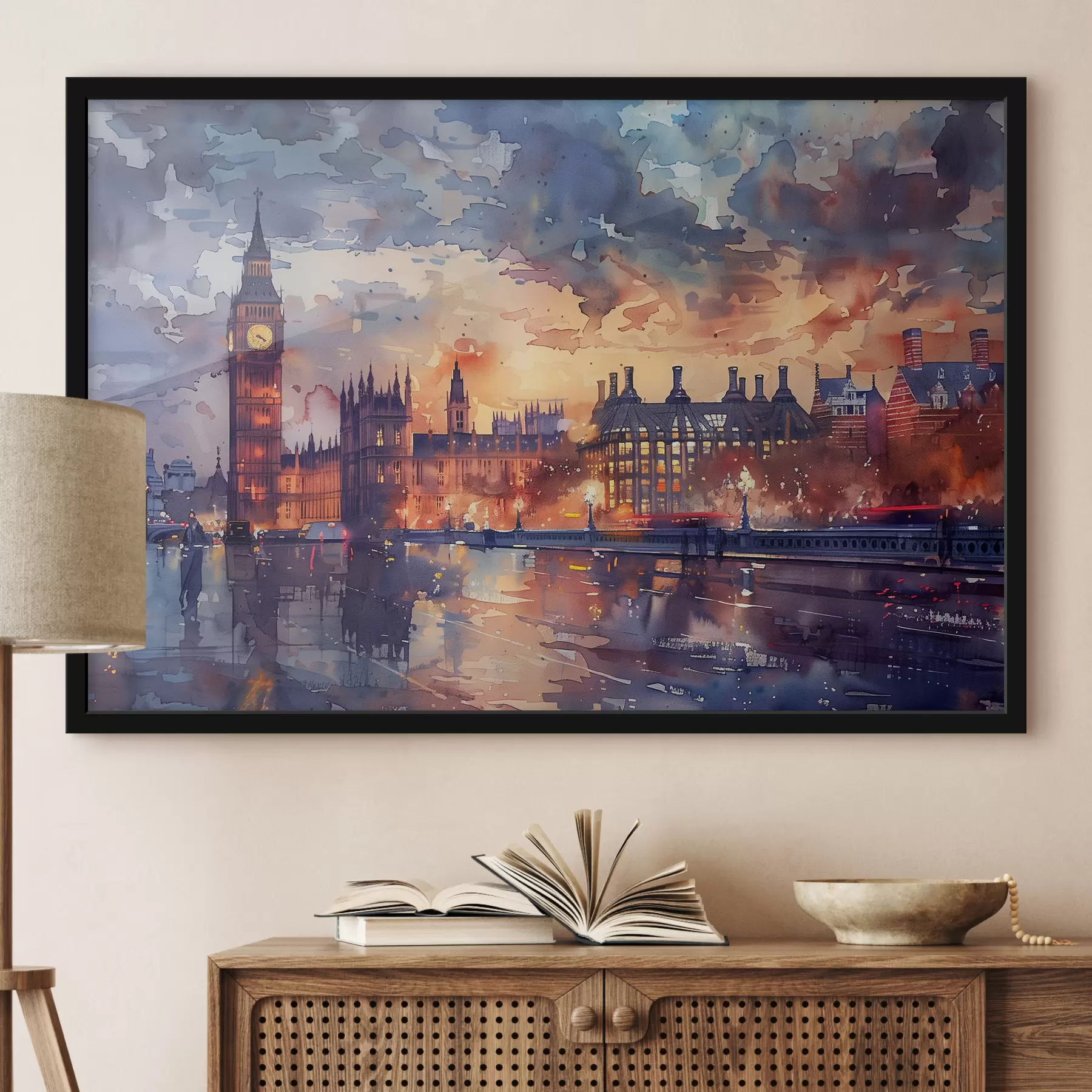 Schilderijen De aquarel van de Big Ben Londen f38473