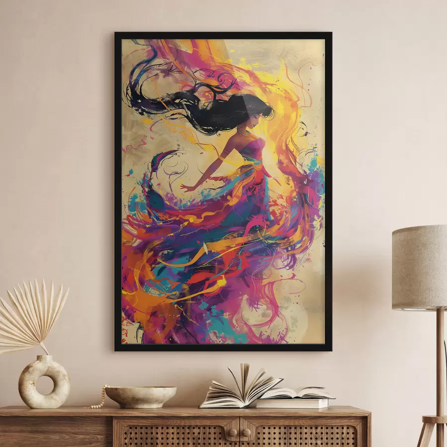 Fotobehang Waterverfschilderij van een meisje f38528