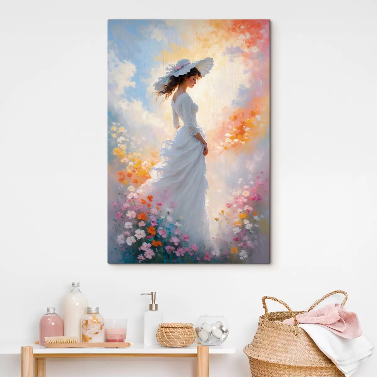  Peintures Fille en fleurs s38570