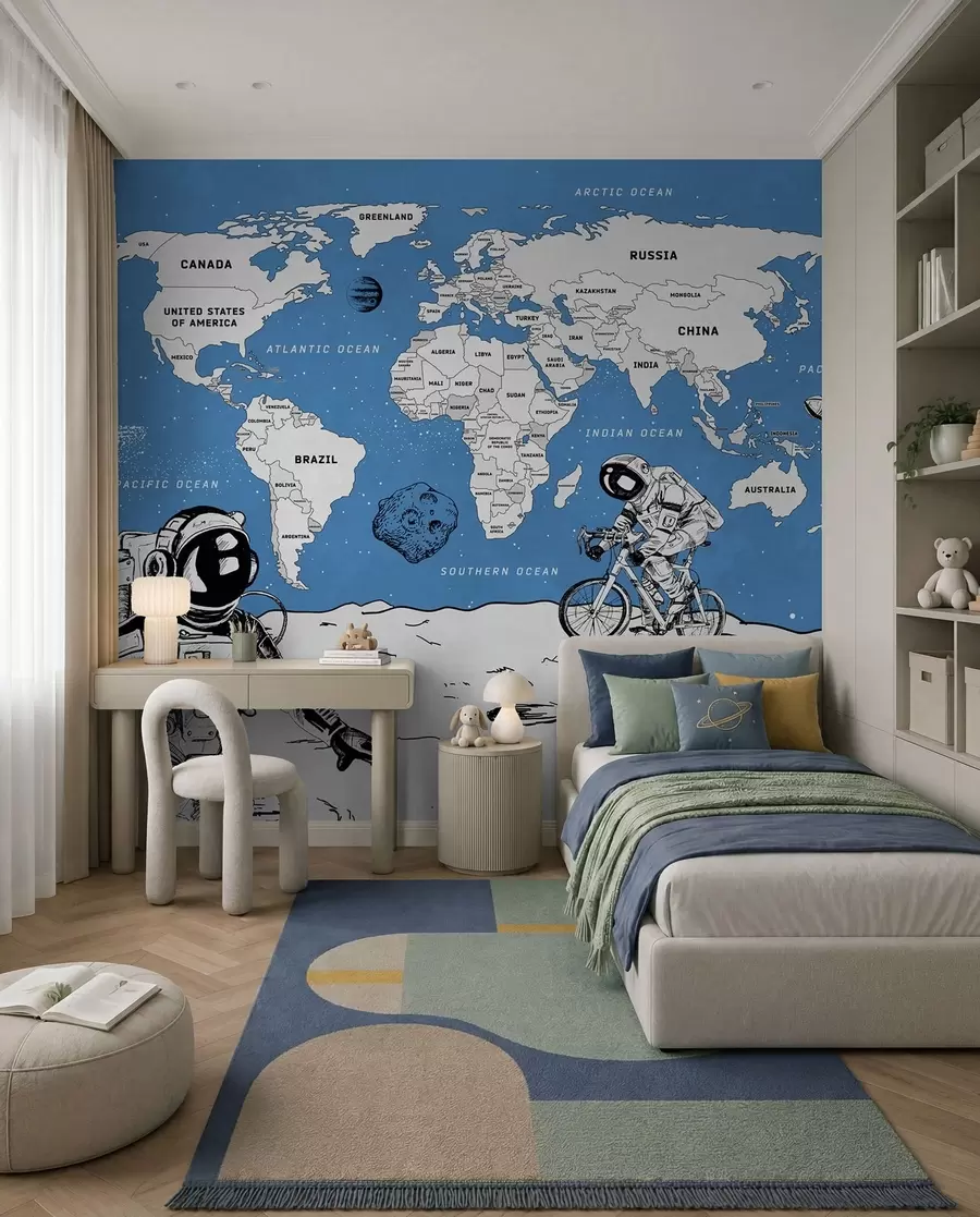 Fotobehang Ruimteatlas in het Engels w00473v1