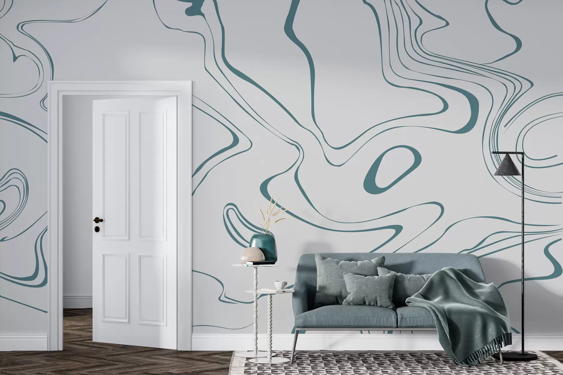 Fotobehang Abstracte achtergrond met marmeren effect in blauw w00634v2