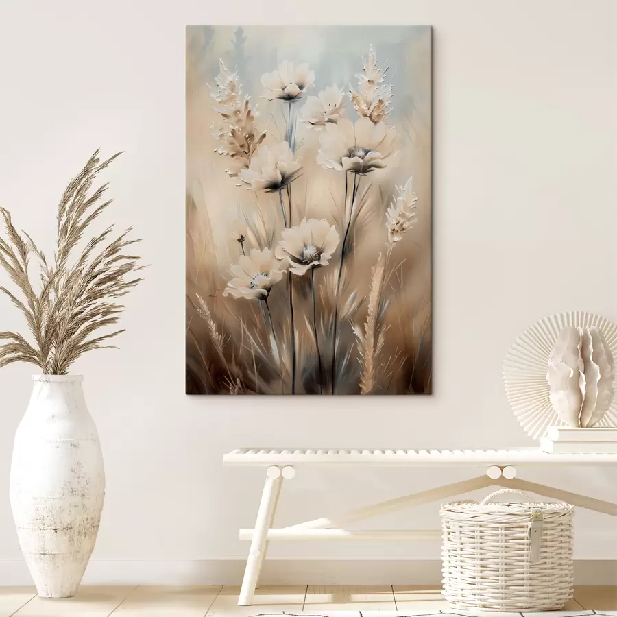  Peintures Fleurs dans les champs dans les tons beiges s38720