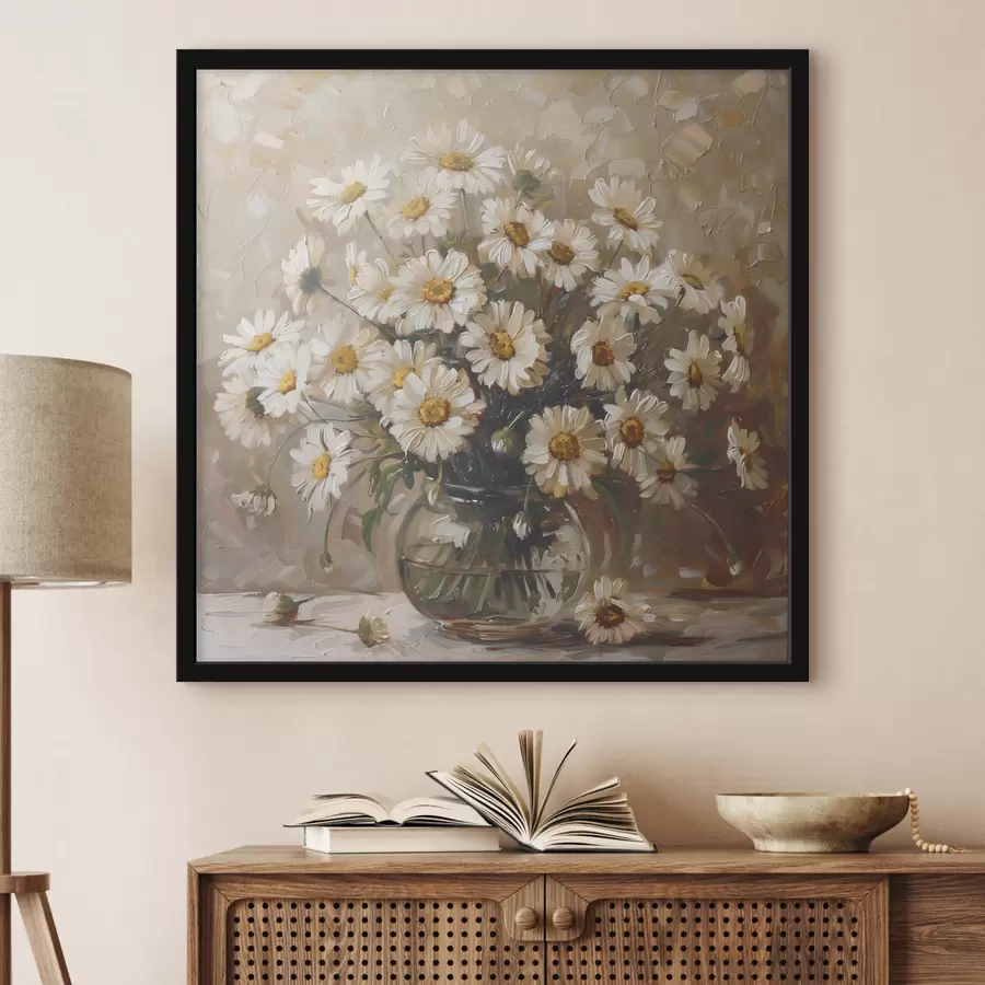 Fotobehang Boeket madeliefjes in een vaas f38647