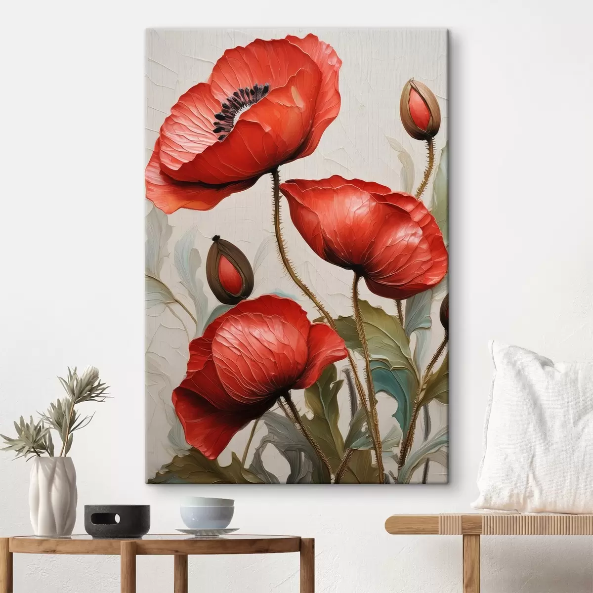  Peintures Beaux coquelicots rouges avec des peintures à l'huile s38734