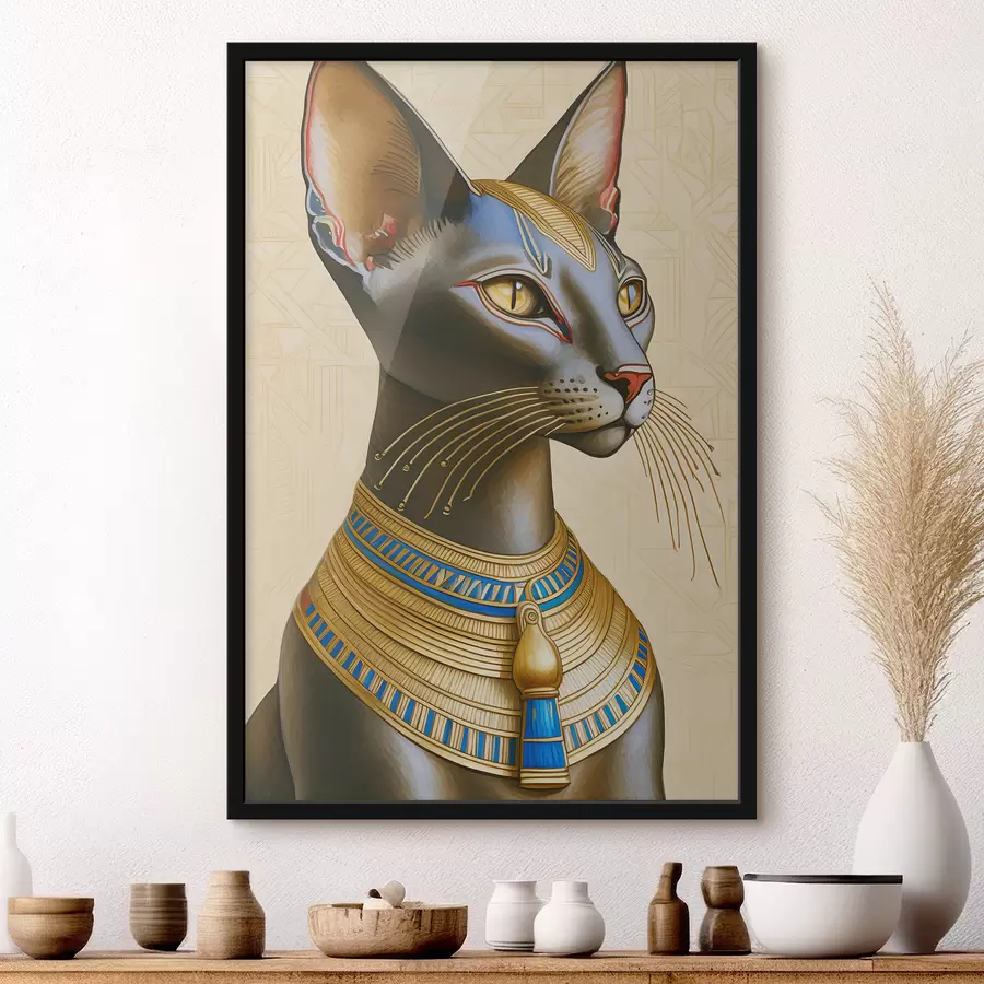 Papier peint photo Bastet, déesse égyptienne, chat de profil f38725