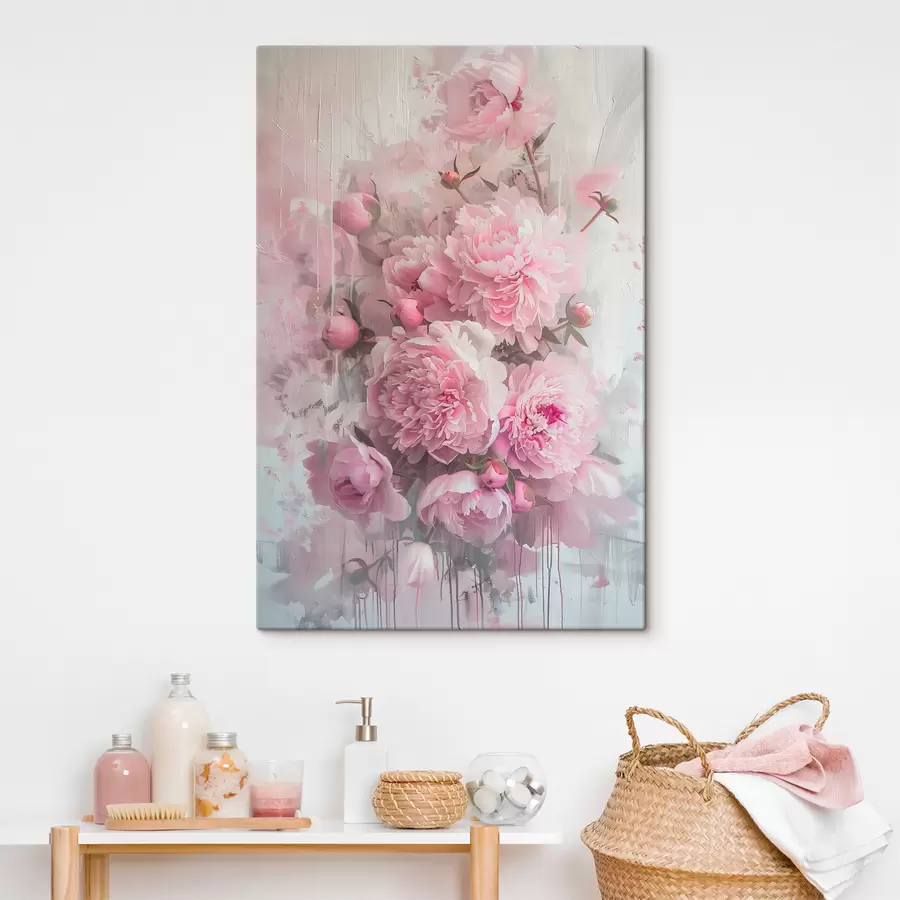  Peintures Pivoines roses s38750