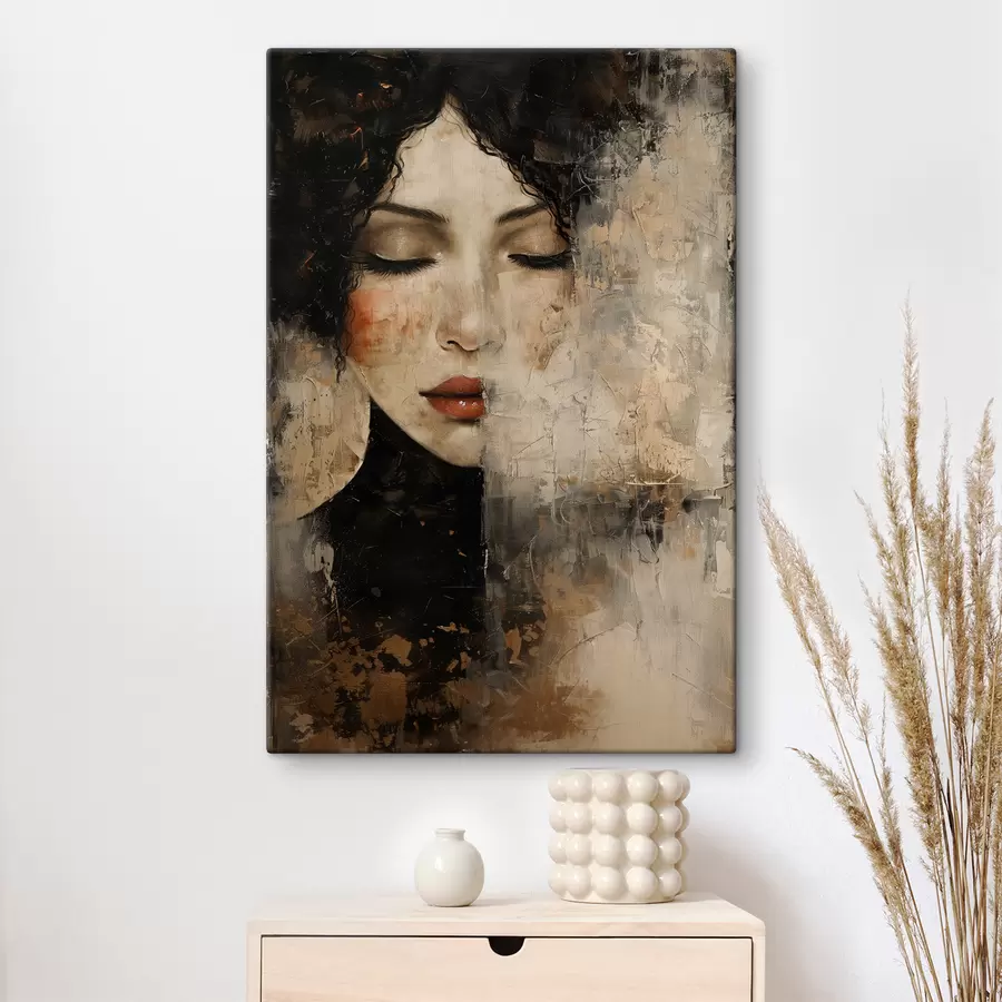  Peintures Fille aux cheveux foncés s38789