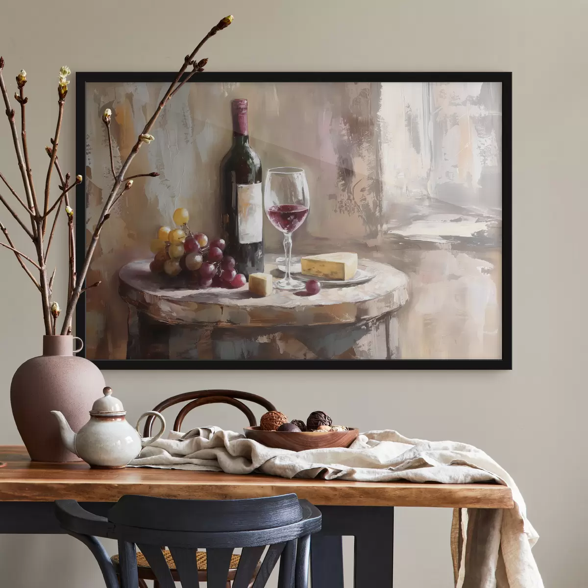 Affiche Nature morte aux raisins et au vin f38796