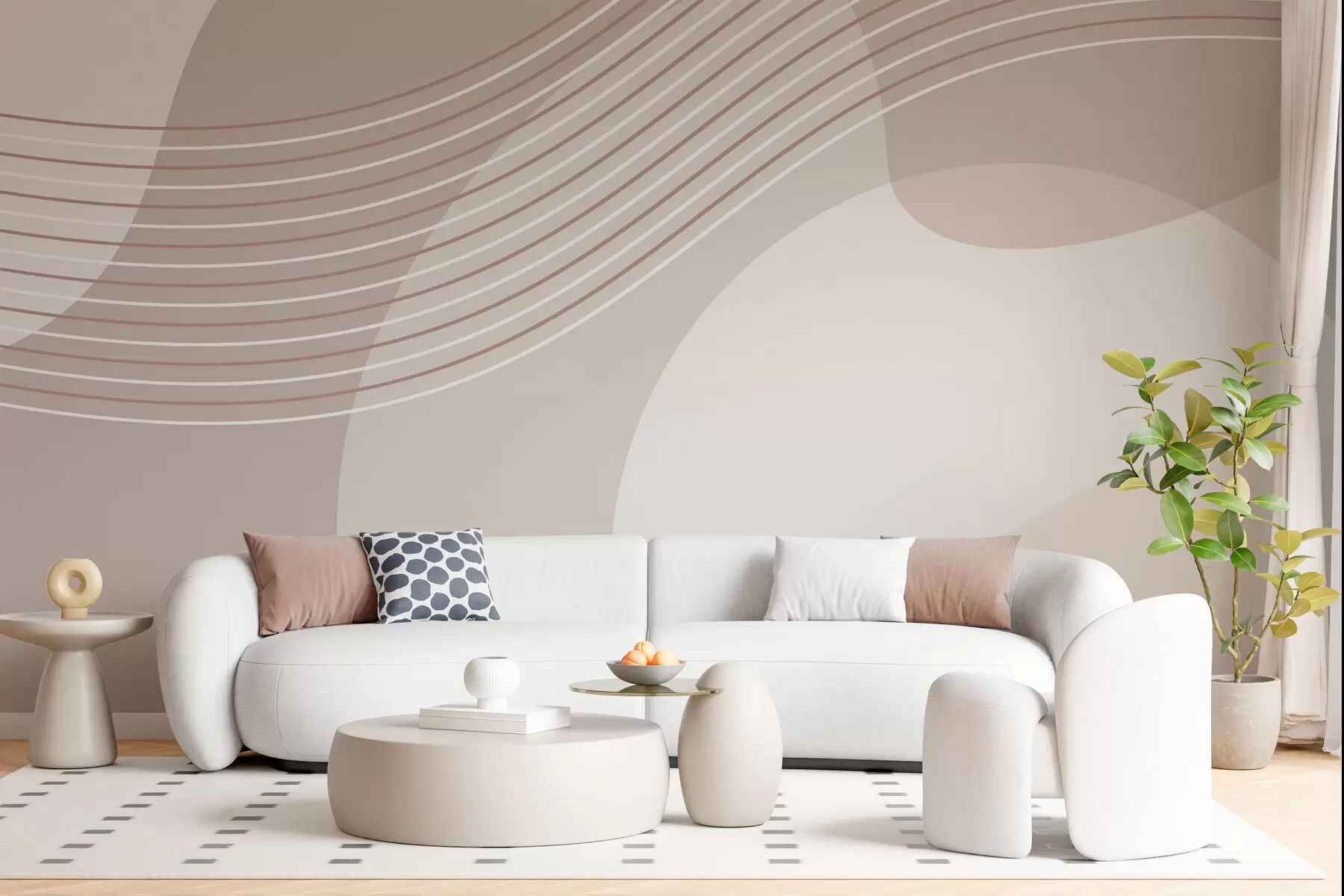 Fotobehang Geometrische vormen nieuwe trend beige kleur w00826