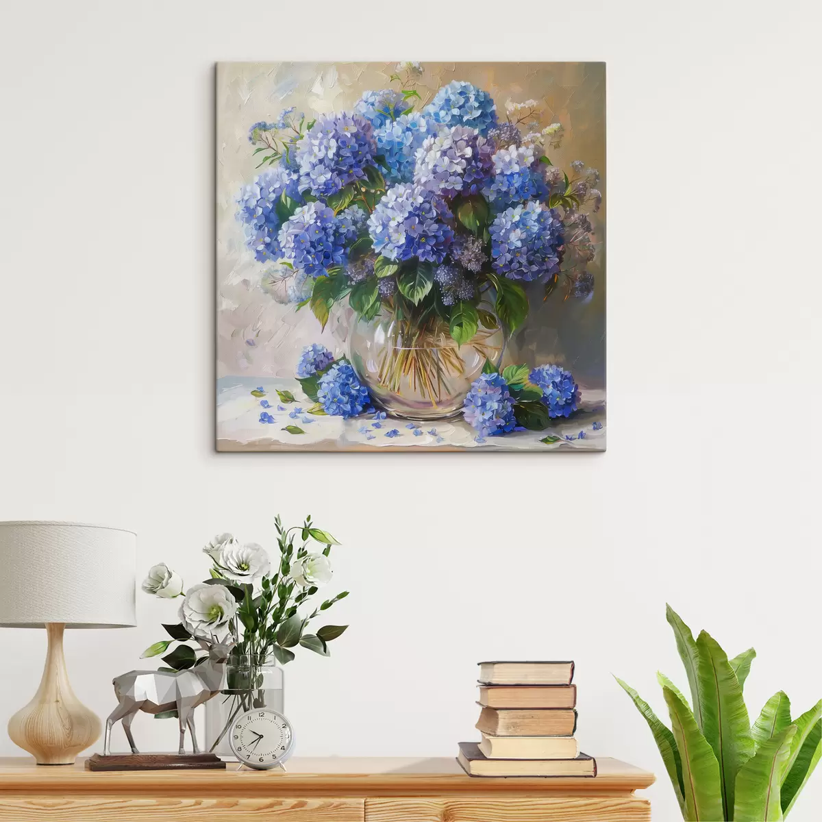  Peintures Hortensias bleus sur la table s38709