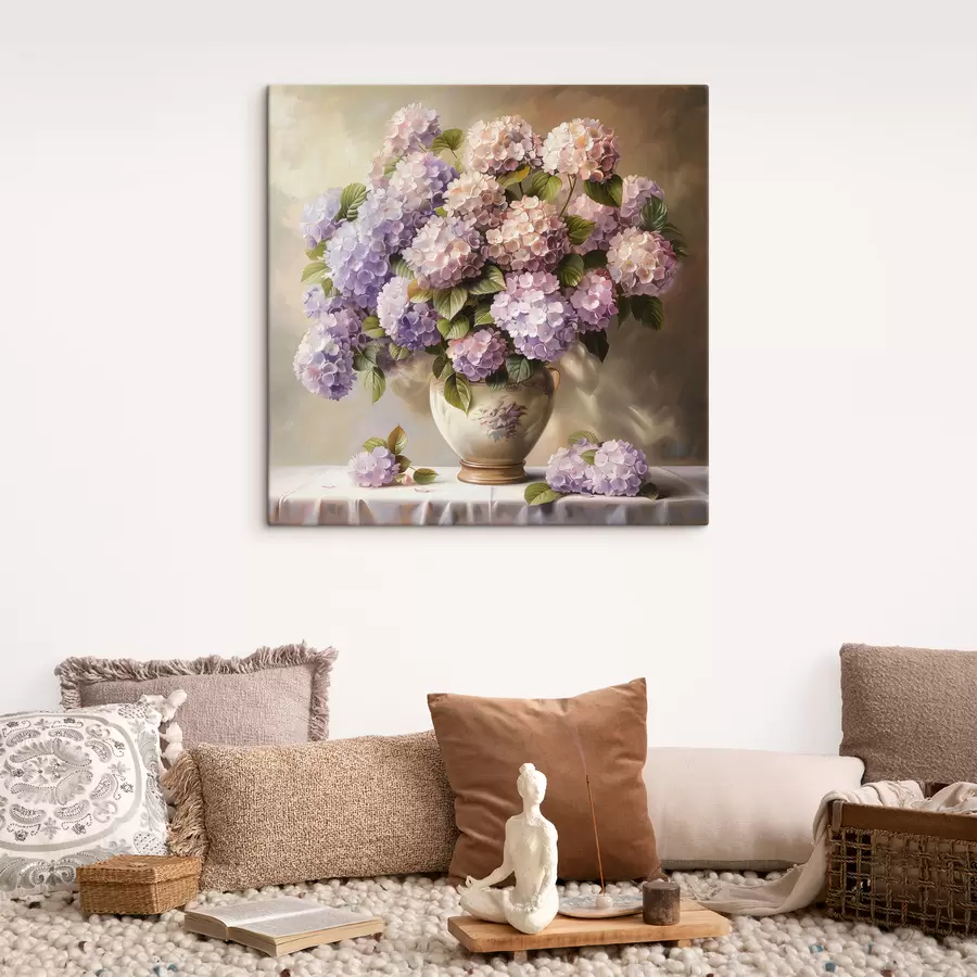  Peintures Hortensias délicats sur la table s38710