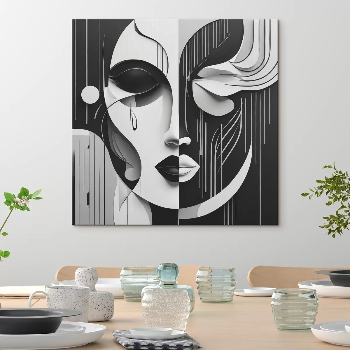  Peintures Masque noir et blanc s38850