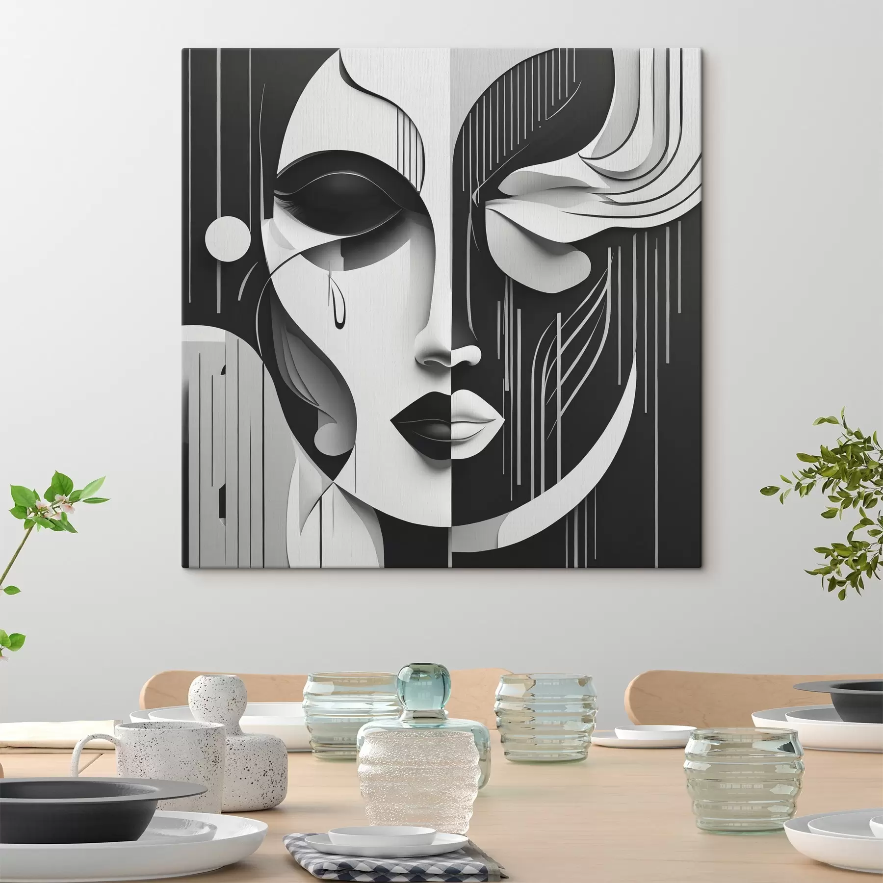 Fotobehang Zwart-wit masker s38850