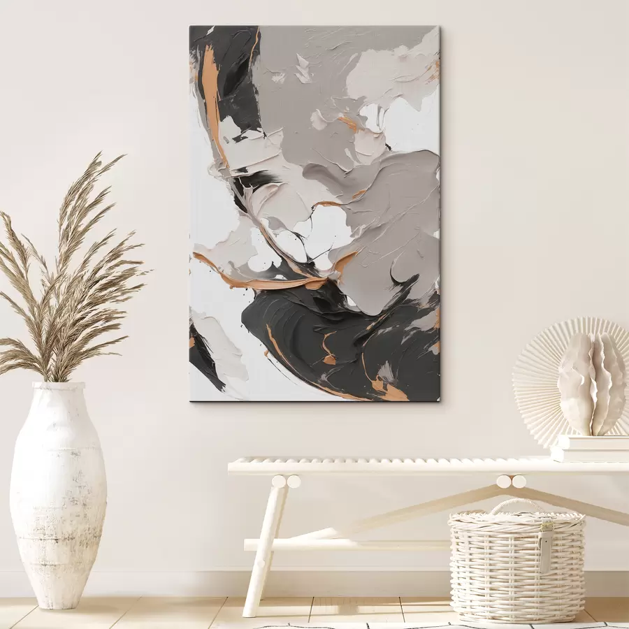  Peintures Peinture abstraite aux couleurs blanc et gris s38855