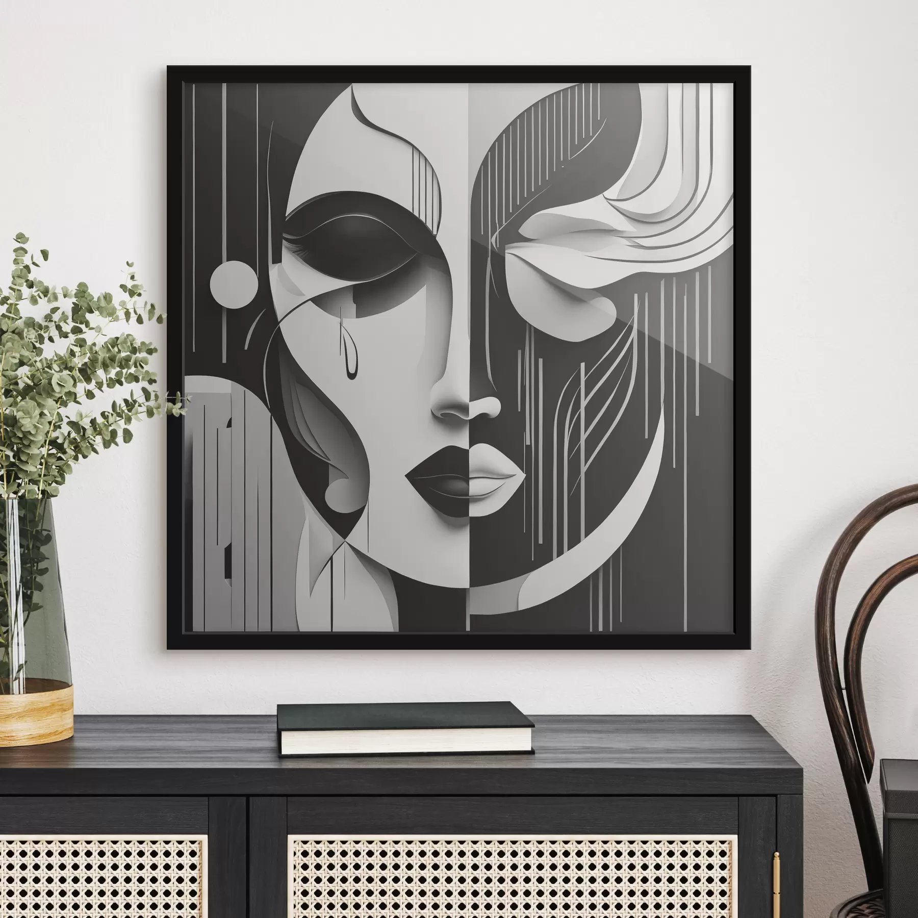  Peintures Masque noir et blanc f38850