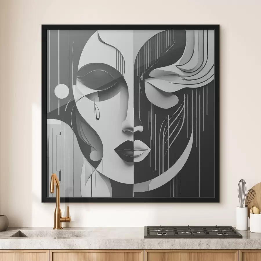  Peintures Masque noir et blanc f38850