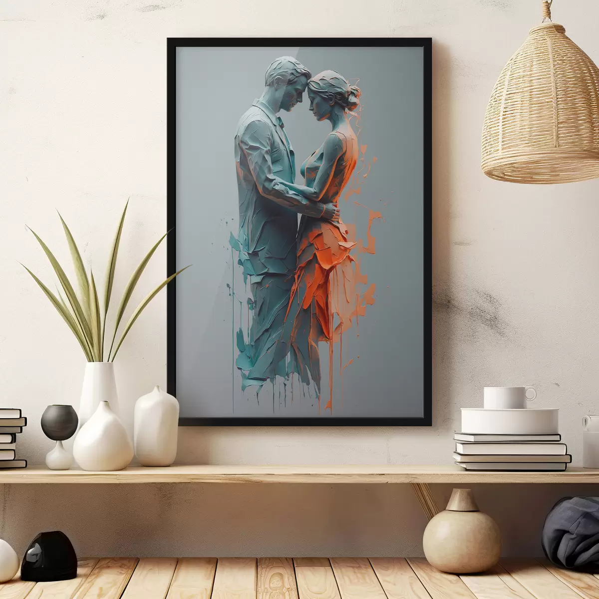 Affiche Couple abstrait en danse f38851