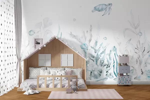 Avec poissons et aquarium