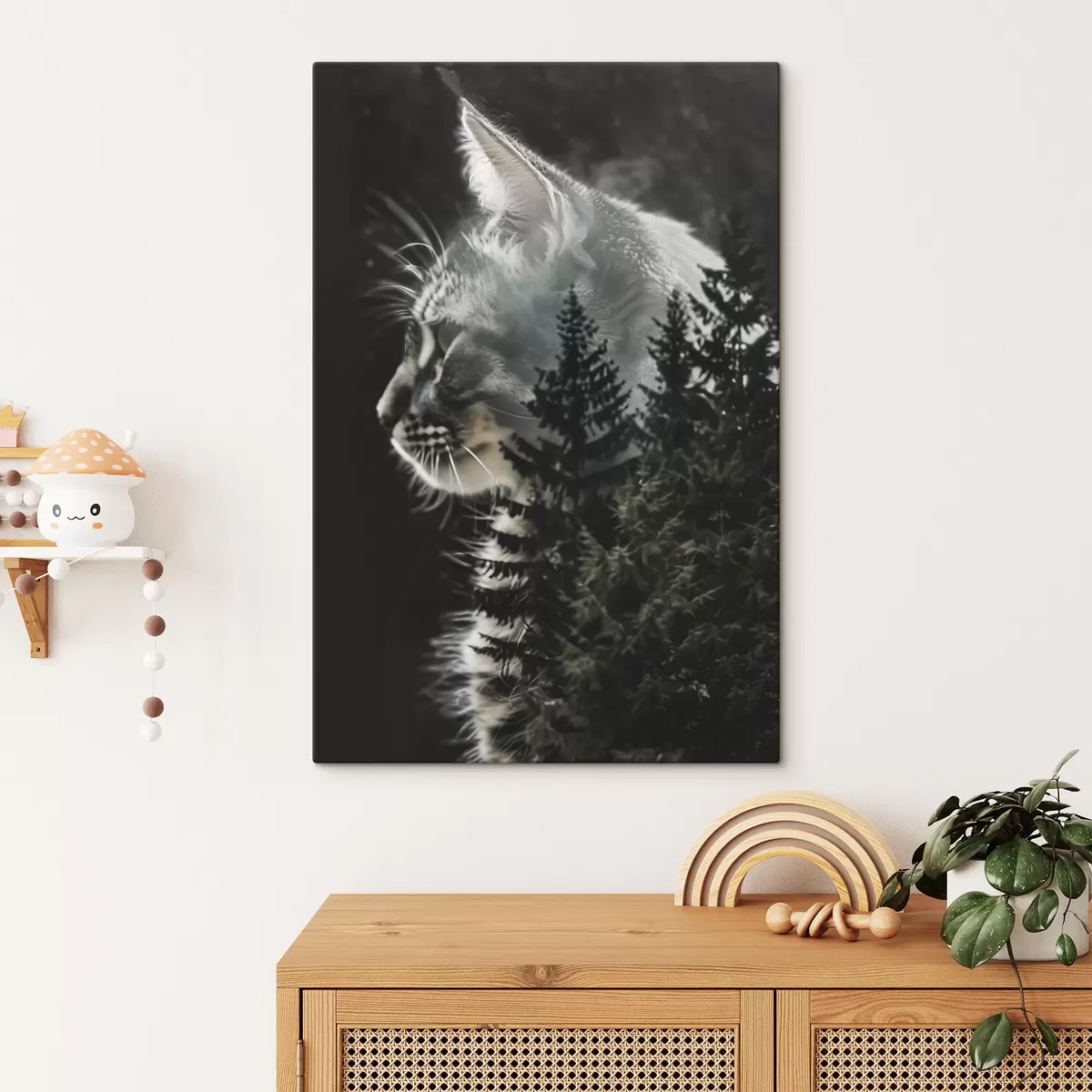  Schilderijen Kat met kerstbomen s39028