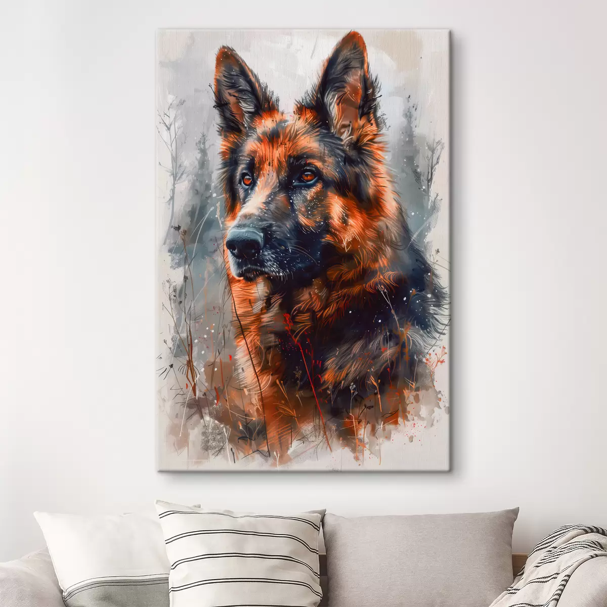  Schilderijen Portret van een Duitse herdershond s38995